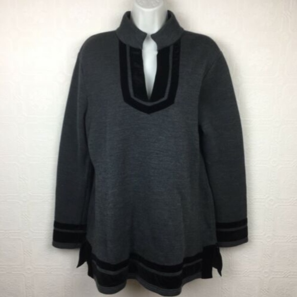 Soft Surroundings Sweaters - Soft Surroundings Womens Sweater Top XL Gray Black